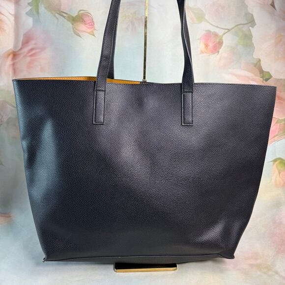 Primark Black Faux Leather Front Pocket Large Tote Bag - Picture 4 of 6